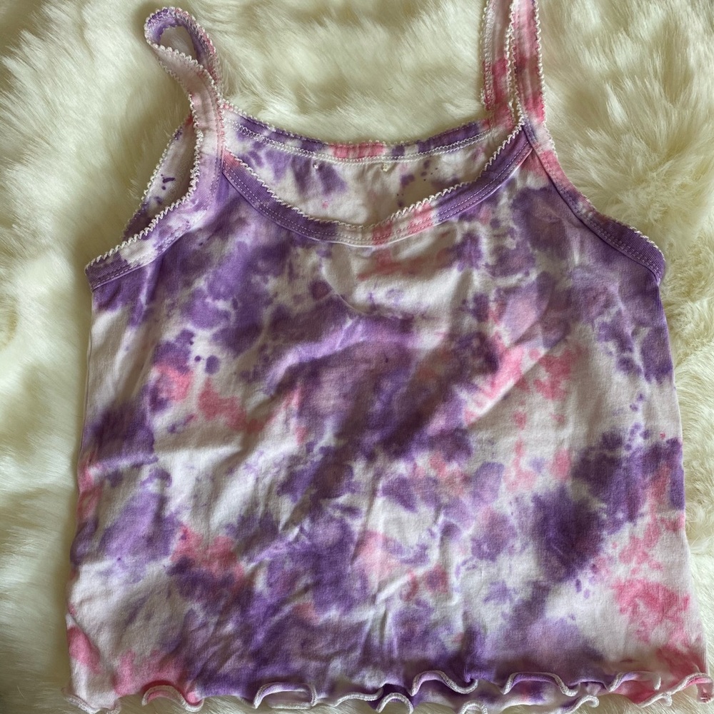 Tie dye  Spaghetti Crop top purple multi
